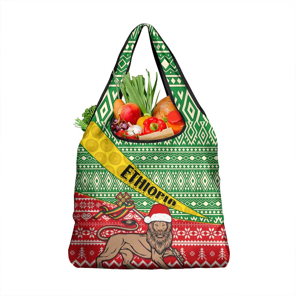 Ethiopia Christmas Grocery Bag Melkam Gena African Pattern
