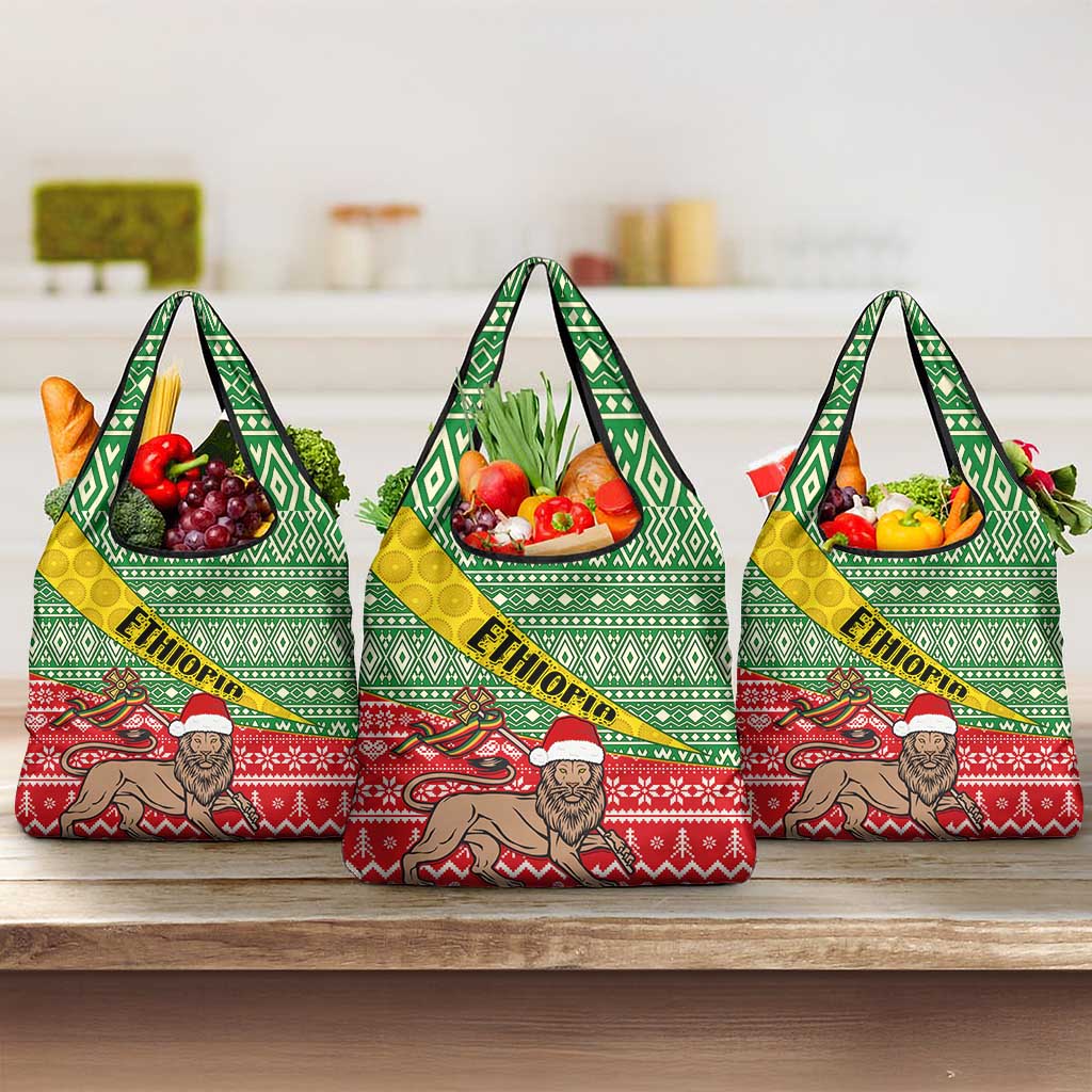 Ethiopia Christmas Grocery Bag Melkam Gena African Pattern