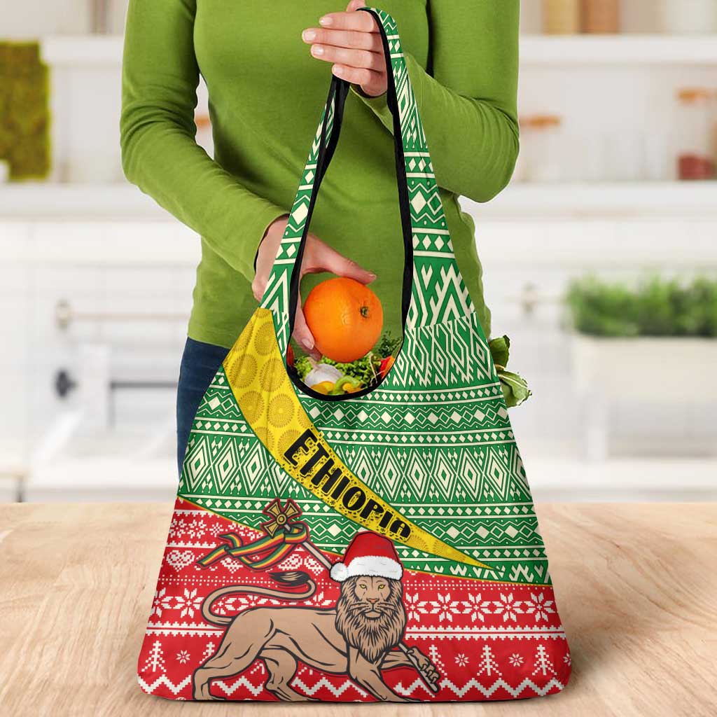 Ethiopia Christmas Grocery Bag Melkam Gena African Pattern
