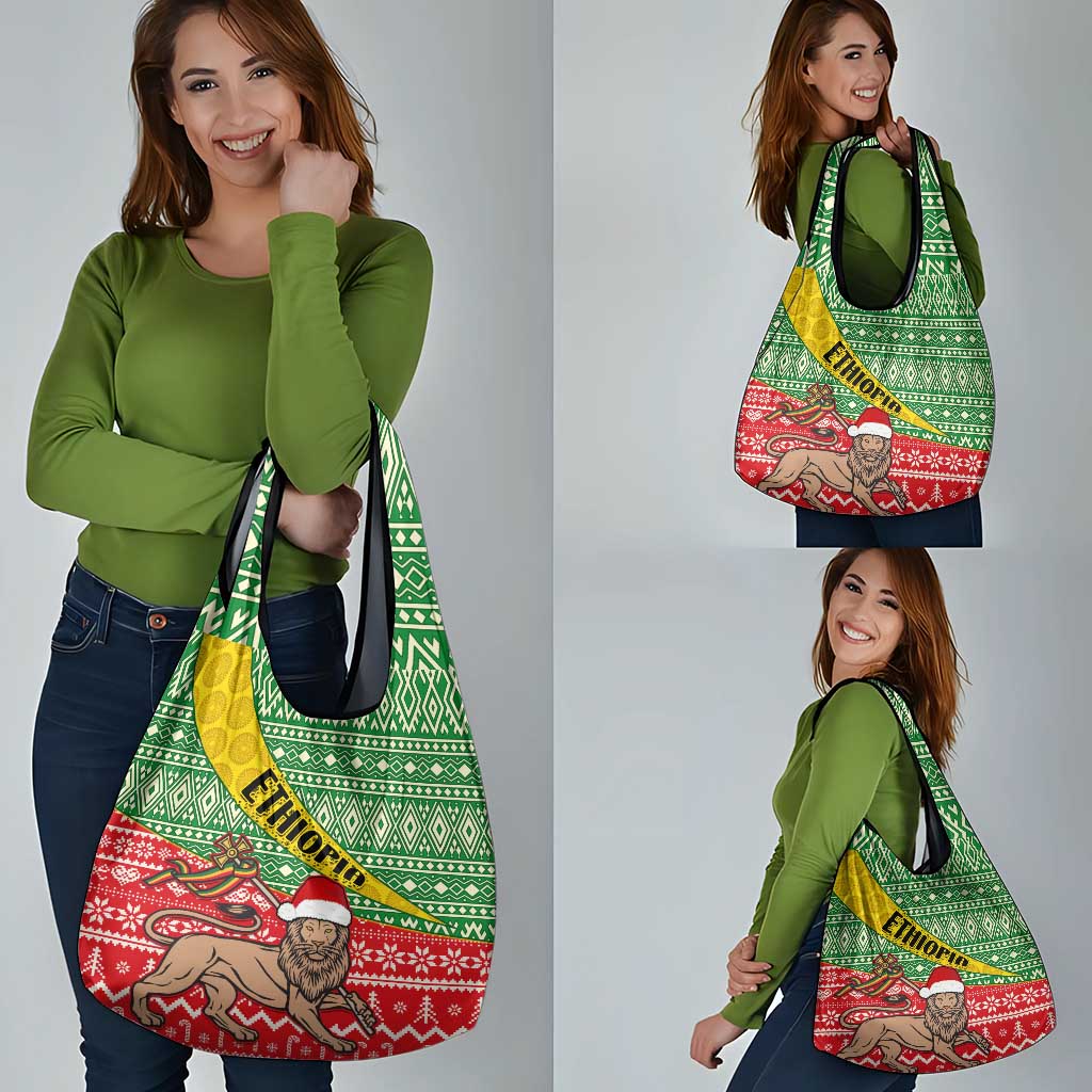 Ethiopia Christmas Grocery Bag Melkam Gena African Pattern