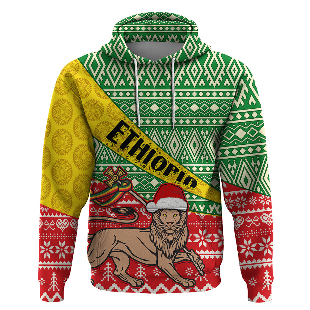 Ethiopia Christmas Hoodie Melkam Gena African Pattern - Wonder Print Shop