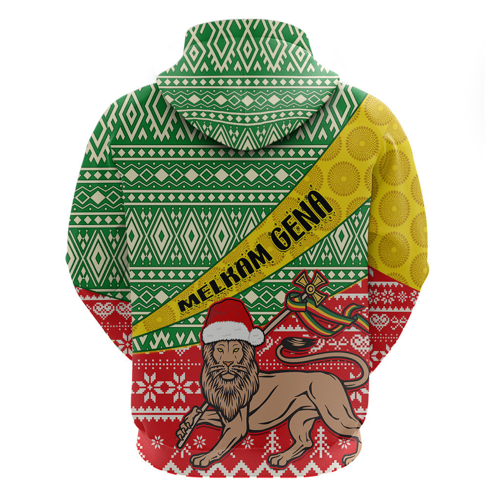 Ethiopia Christmas Hoodie Melkam Gena African Pattern - Wonder Print Shop