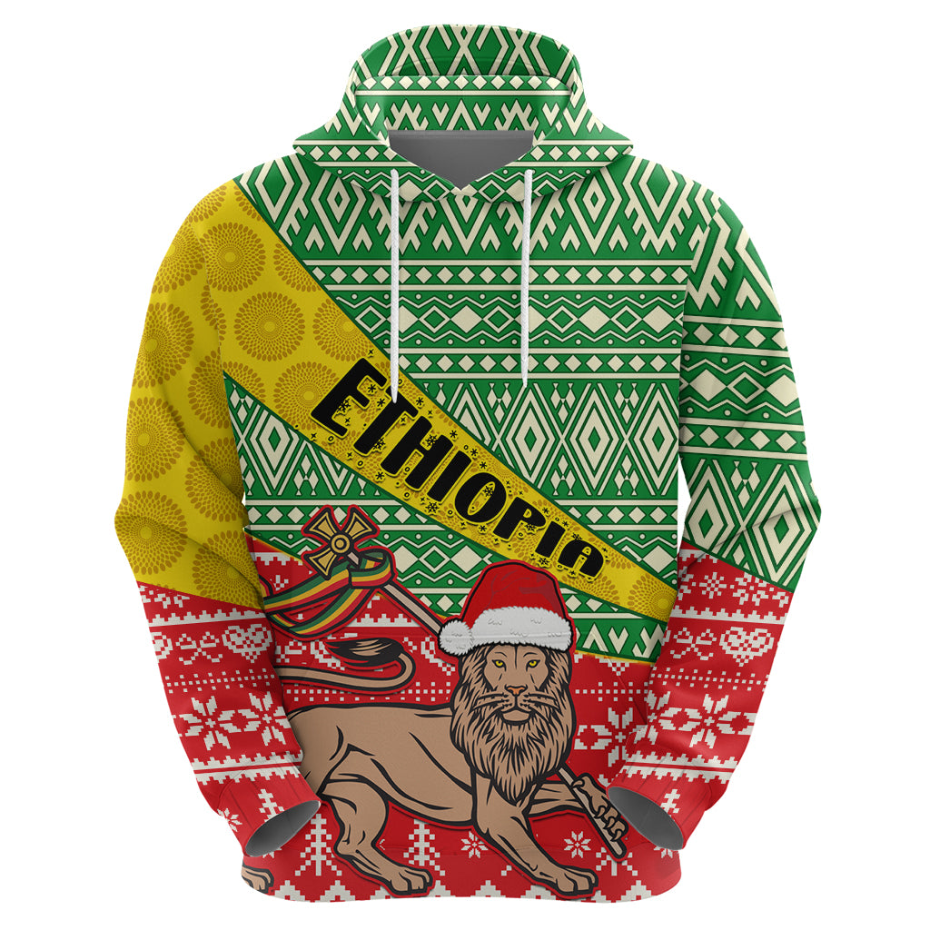 Ethiopia Christmas Hoodie Melkam Gena African Pattern - Wonder Print Shop