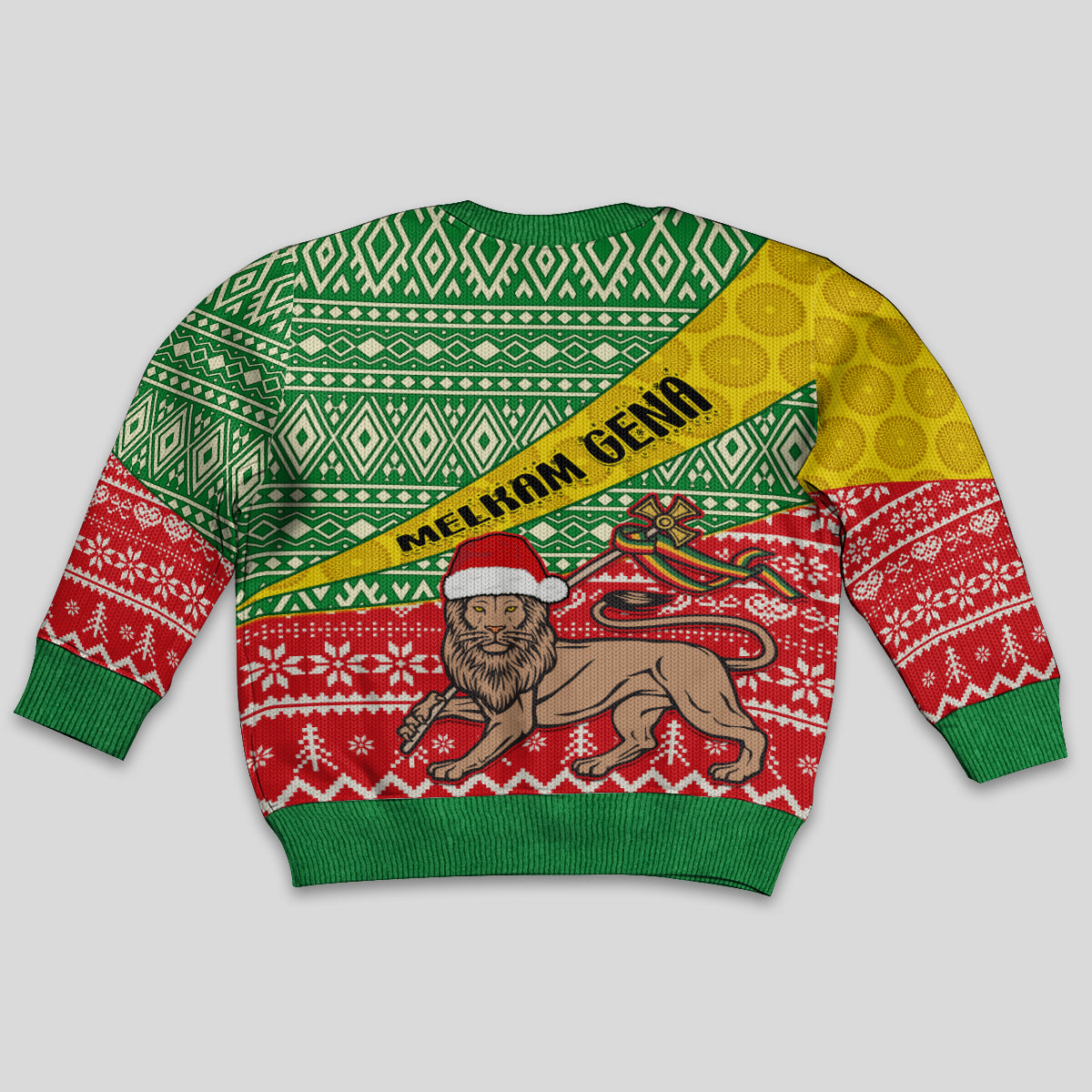 Ethiopia Christmas Kid Ugly Christmas Sweater Melkam Gena African Pattern - Wonder Print Shop