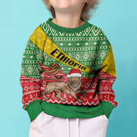 Ethiopia Christmas Kid Ugly Christmas Sweater Melkam Gena African Pattern - Wonder Print Shop