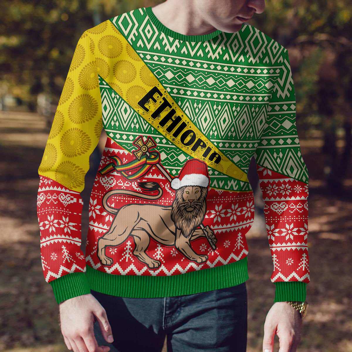 Ethiopia Christmas Ugly Christmas Sweater Melkam Gena African Pattern - Wonder Print Shop