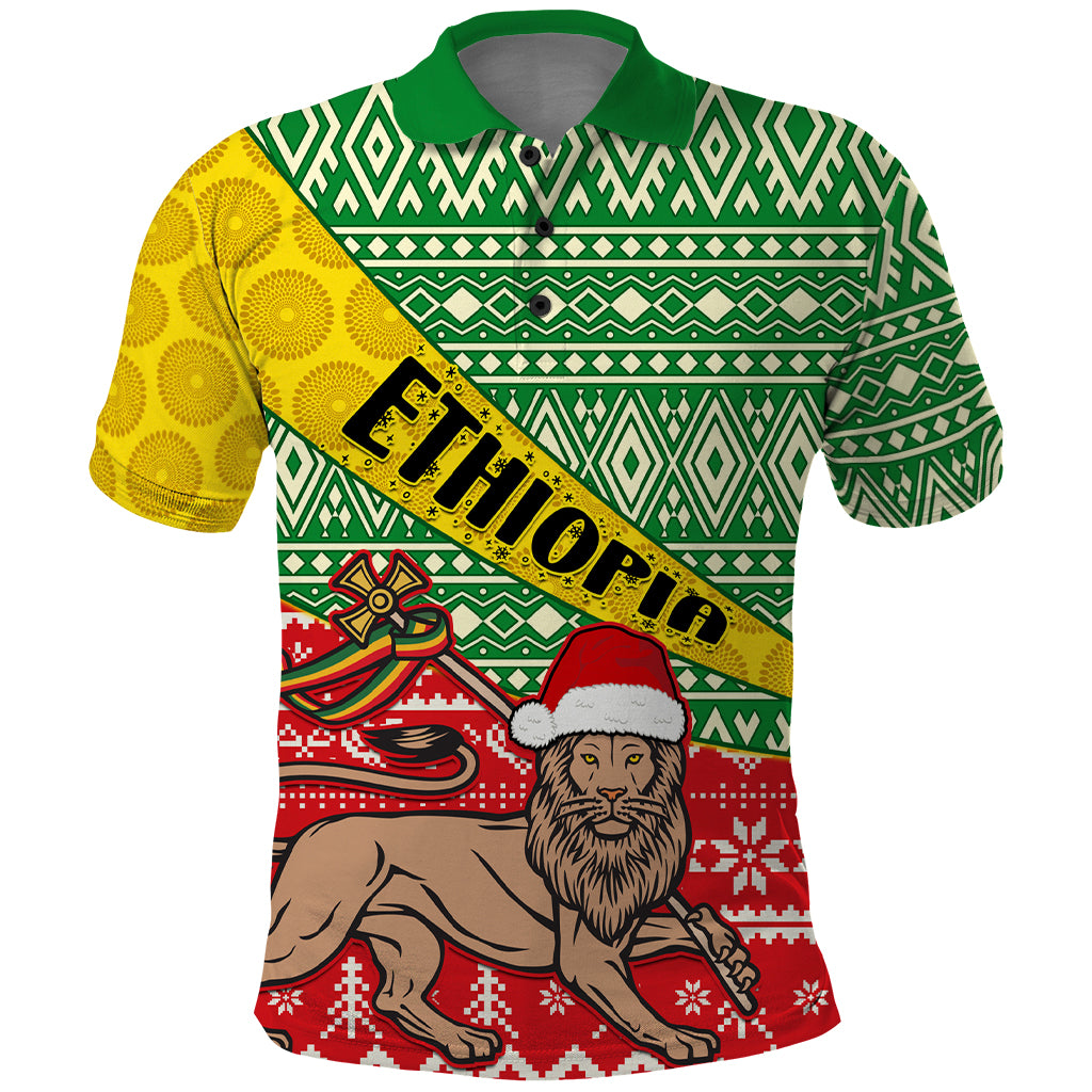 Ethiopia Christmas Polo Shirt Melkam Gena African Pattern - Wonder Print Shop
