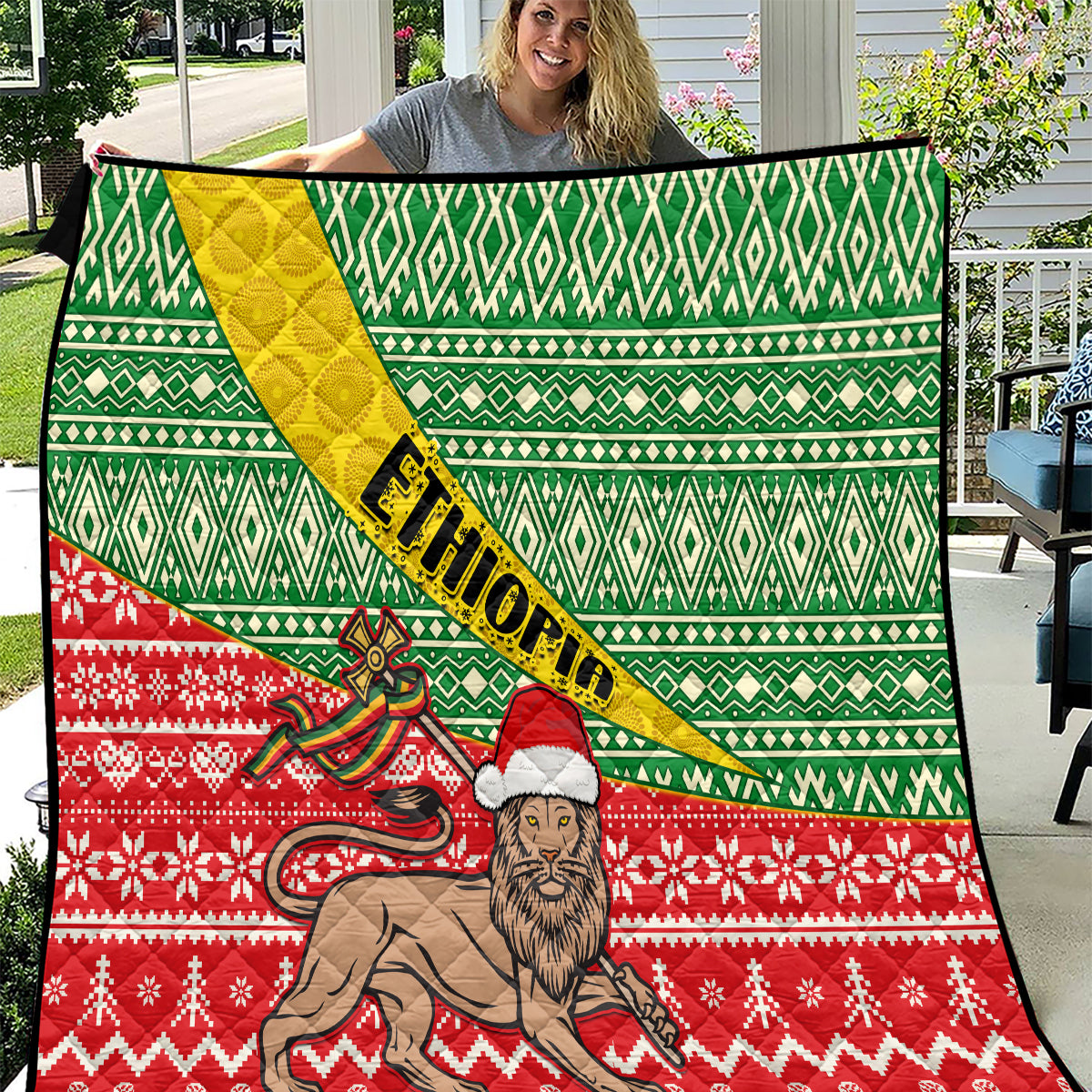 Ethiopia Christmas Quilt Melkam Gena African Pattern - Wonder Print Shop