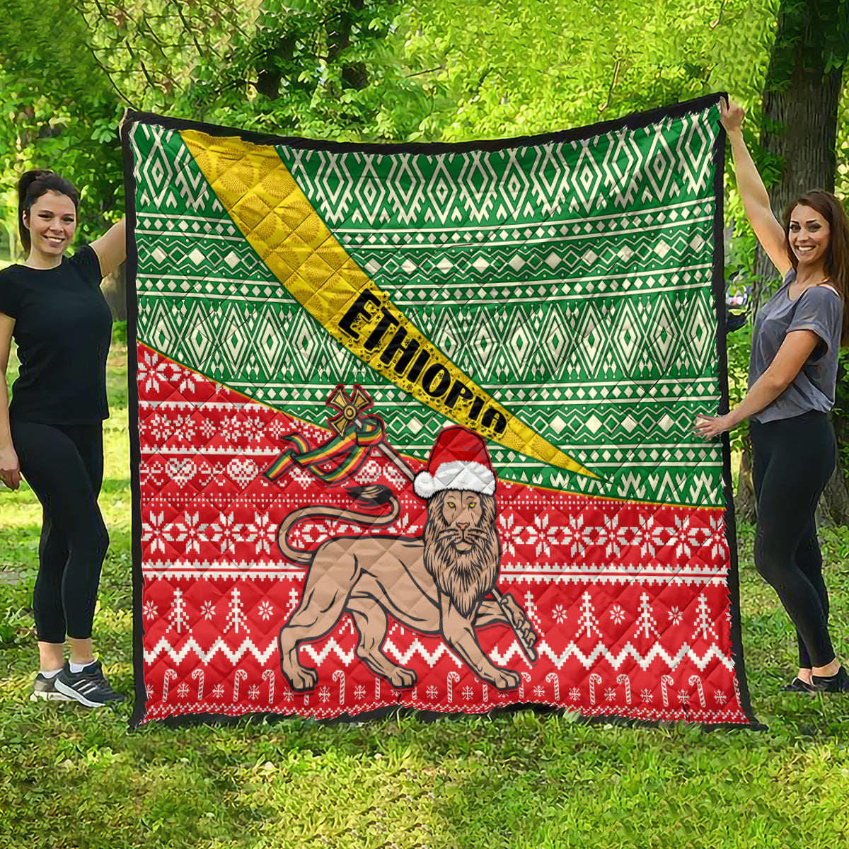 Ethiopia Christmas Quilt Melkam Gena African Pattern - Wonder Print Shop