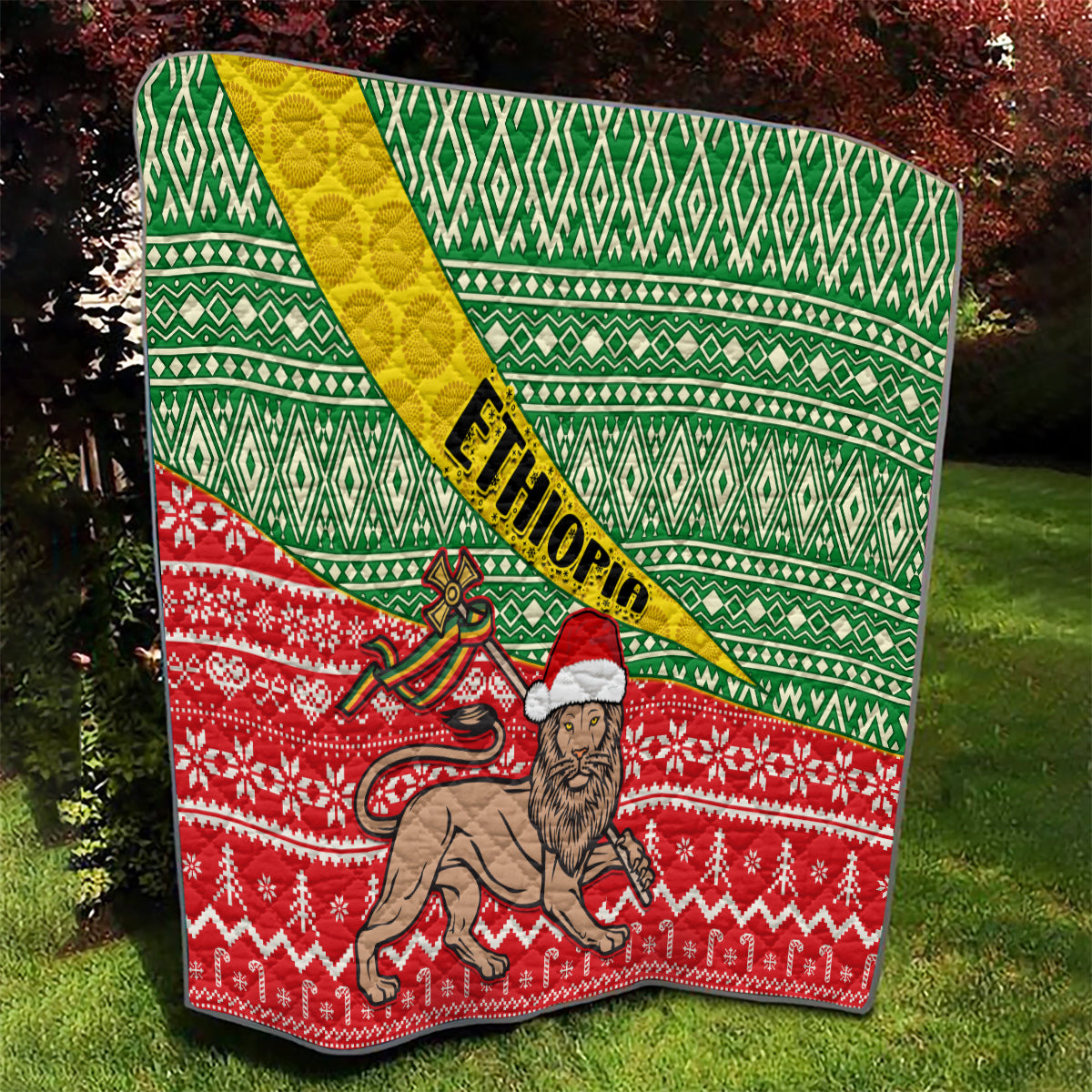 Ethiopia Christmas Quilt Melkam Gena African Pattern - Wonder Print Shop