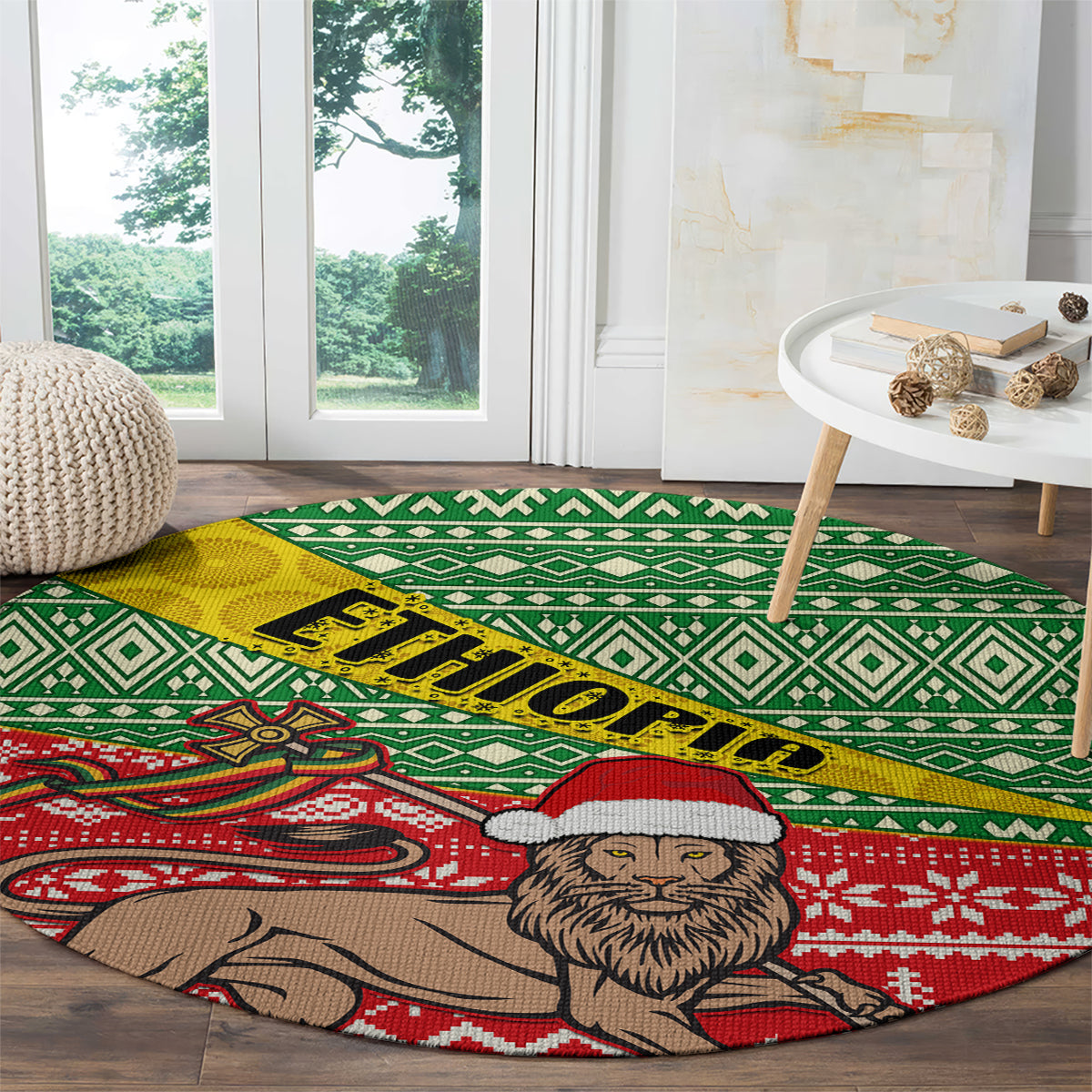 ethiopia-christmas-round-carpet-melkam-gena-african-pattern