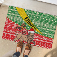Ethiopia Christmas Rubber Doormat Melkam Gena African Pattern - Wonder Print Shop