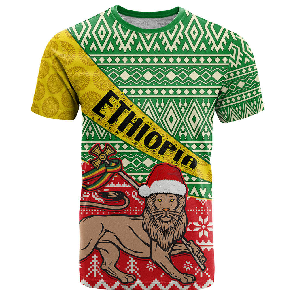 Ethiopia Christmas T Shirt Melkam Gena African Pattern - Wonder Print Shop