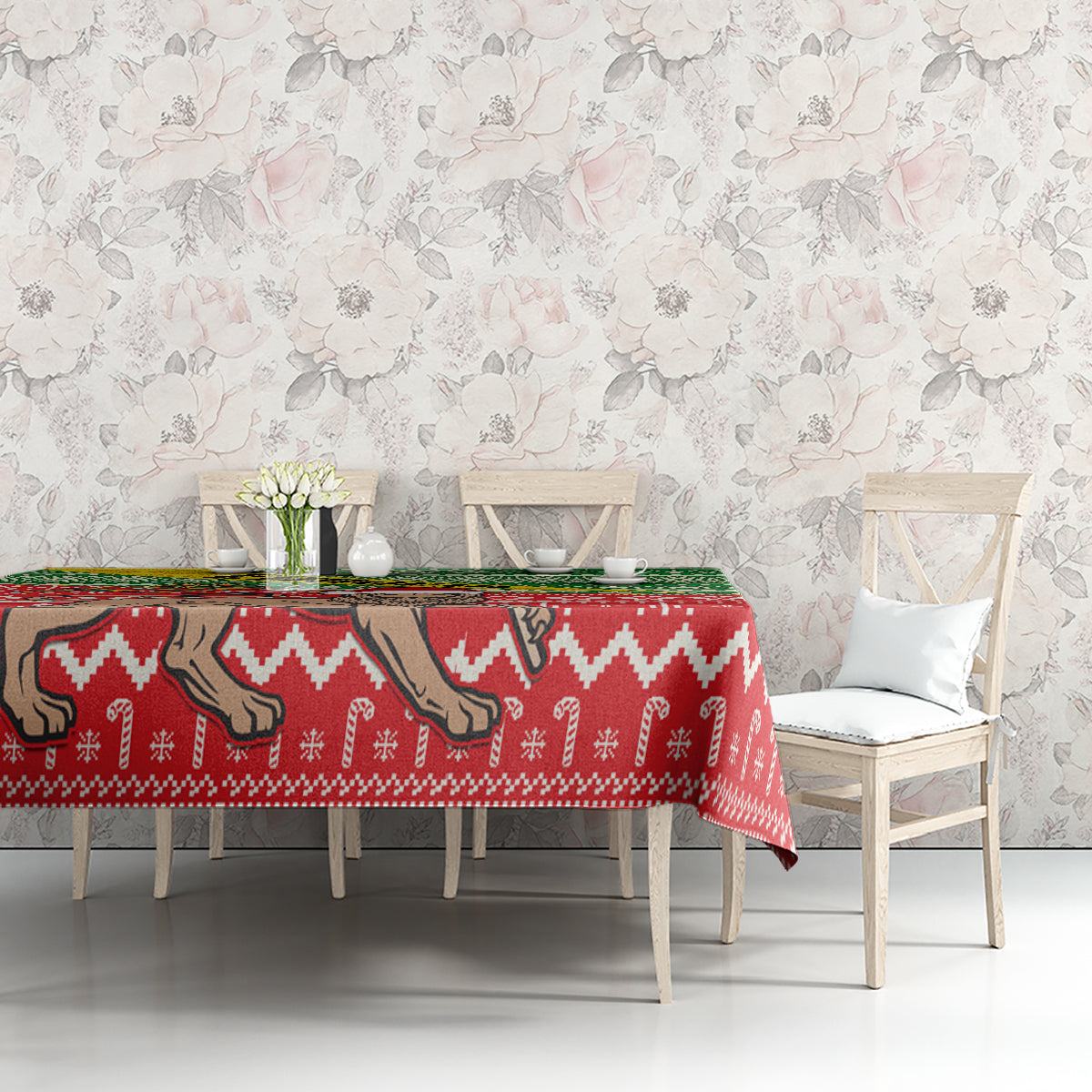Ethiopia Christmas Tablecloth Melkam Gena African Pattern - Wonder Print Shop