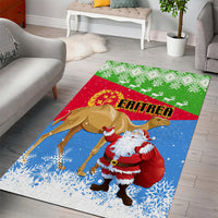 Custom Eritrea Christmas Area Rug Santa Claus With Dromedary Camel - Wonder Print Shop
