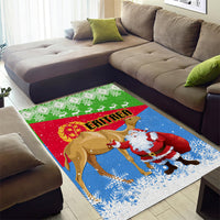 Custom Eritrea Christmas Area Rug Santa Claus With Dromedary Camel - Wonder Print Shop