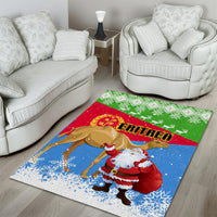 Custom Eritrea Christmas Area Rug Santa Claus With Dromedary Camel - Wonder Print Shop