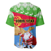 Custom Eritrea Christmas Baseball Jersey Santa Claus With Dromedary Camel - Wonder Print Shop
