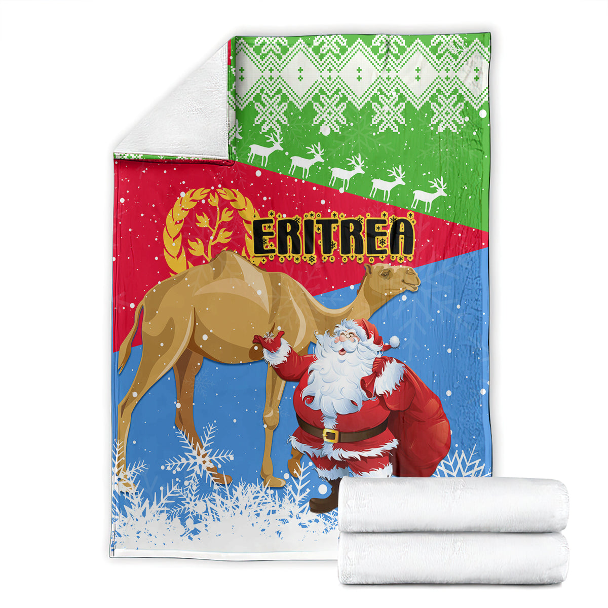 custom-eritrea-christmas-blanket-santa-claus-with-dromedary-camel