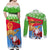 Custom Eritrea Christmas Couples Matching Off Shoulder Maxi Dress and Long Sleeve Button Shirt Santa Claus With Dromedary Camel - Wonder Print Shop
