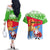 Custom Eritrea Christmas Couples Matching Off The Shoulder Long Sleeve Dress and Hawaiian Shirt Santa Claus With Dromedary Camel - Wonder Print Shop