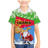 Custom Eritrea Christmas Family Matching Mermaid Dress and Hawaiian Shirt Santa Claus With Dromedary Camel - Wonder Print Shop