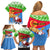 Custom Eritrea Christmas Family Matching Off Shoulder Short Dress and Hawaiian Shirt Santa Claus With Dromedary Camel - Wonder Print Shop