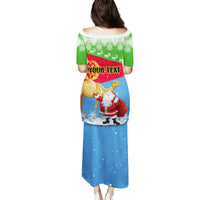Custom Eritrea Christmas Family Matching Puletasi Dress and Hawaiian Shirt Santa Claus With Dromedary Camel - Wonder Print Shop