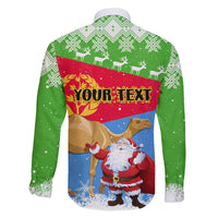 Custom Eritrea Christmas Family Matching Tank Maxi Dress and Hawaiian Shirt Santa Claus With Dromedary Camel - Wonder Print Shop