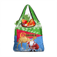 Custom Eritrea Christmas Grocery Bag Santa Claus With Dromedary Camel