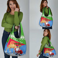 Custom Eritrea Christmas Grocery Bag Santa Claus With Dromedary Camel