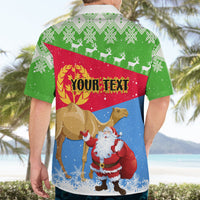 Custom Eritrea Christmas Hawaiian Shirt Santa Claus With Dromedary Camel - Wonder Print Shop