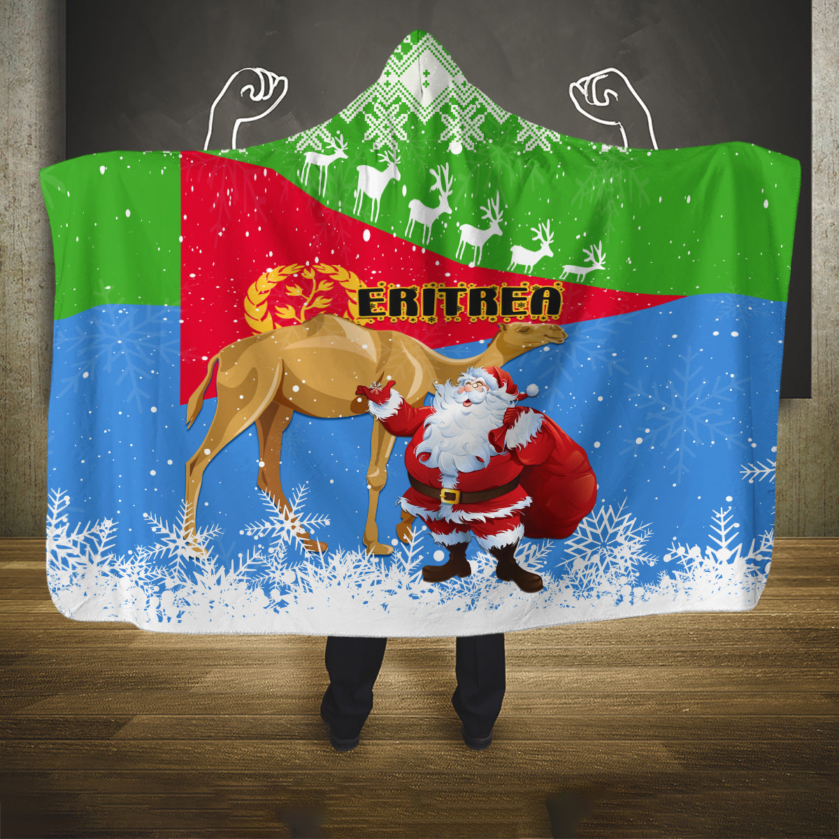 custom-eritrea-christmas-hooded-blanket-santa-claus-with-dromedary-camel