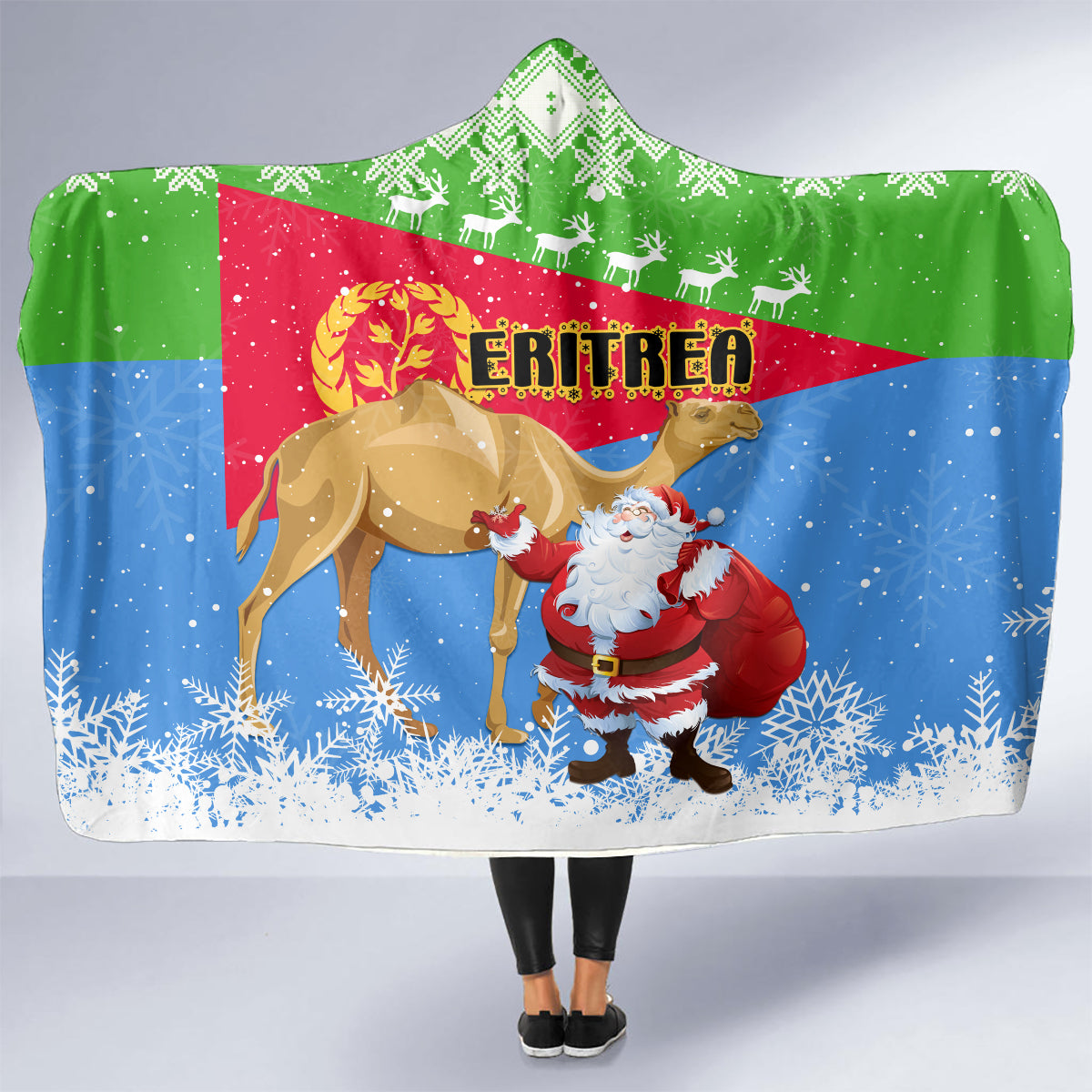 custom-eritrea-christmas-hooded-blanket-santa-claus-with-dromedary-camel