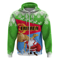 Custom Eritrea Christmas Hoodie Santa Claus With Dromedary Camel - Wonder Print Shop