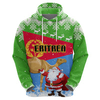 Custom Eritrea Christmas Hoodie Santa Claus With Dromedary Camel - Wonder Print Shop