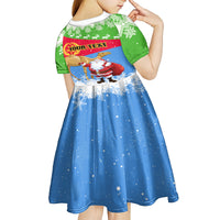 Custom Eritrea Christmas Kid Short Sleeve Dress Santa Claus With Dromedary Camel - Wonder Print Shop