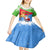 Custom Eritrea Christmas Kid Short Sleeve Dress Santa Claus With Dromedary Camel - Wonder Print Shop