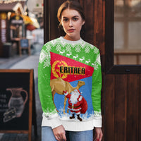Custom Eritrea Christmas Ugly Christmas Sweater Santa Claus With Dromedary Camel - Wonder Print Shop