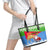 Custom Eritrea Christmas Leather Tote Bag Santa Claus With Dromedary Camel - Wonder Print Shop