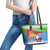 Custom Eritrea Christmas Leather Tote Bag Santa Claus With Dromedary Camel - Wonder Print Shop
