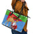 Custom Eritrea Christmas Leather Tote Bag Santa Claus With Dromedary Camel - Wonder Print Shop