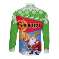 Custom Eritrea Christmas Long Sleeve Button Shirt Santa Claus With Dromedary Camel - Wonder Print Shop