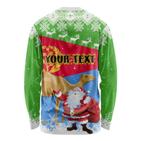 Custom Eritrea Christmas Long Sleeve Shirt Santa Claus With Dromedary Camel - Wonder Print Shop