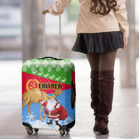 Custom Eritrea Christmas Luggage Cover Santa Claus With Dromedary Camel - Wonder Print Shop