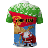 Custom Eritrea Christmas Polo Shirt Santa Claus With Dromedary Camel - Wonder Print Shop