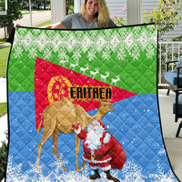 Custom Eritrea Christmas Quilt Santa Claus With Dromedary Camel - Wonder Print Shop