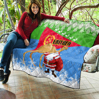 Custom Eritrea Christmas Quilt Santa Claus With Dromedary Camel - Wonder Print Shop