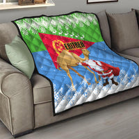 Custom Eritrea Christmas Quilt Santa Claus With Dromedary Camel - Wonder Print Shop