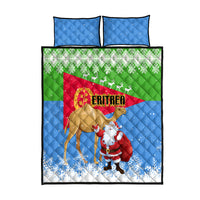 Custom Eritrea Christmas Quilt Bed Set Santa Claus With Dromedary Camel - Wonder Print Shop
